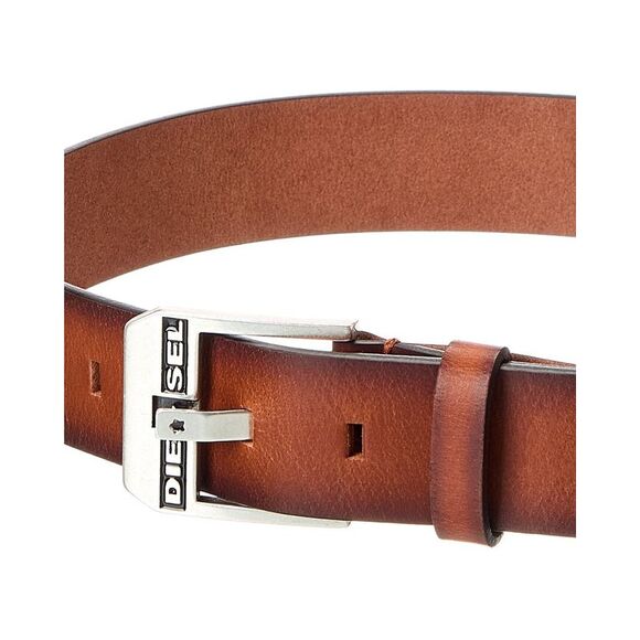 Diesel Logo Bluestar Leather Belt, Brown - Picture 2 of 2